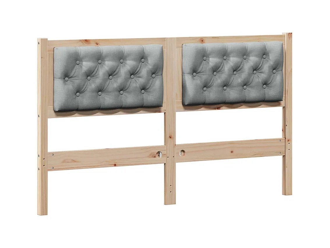 Cabecero Otro Marrón y gris claro 140 cm Madera maciza de pino