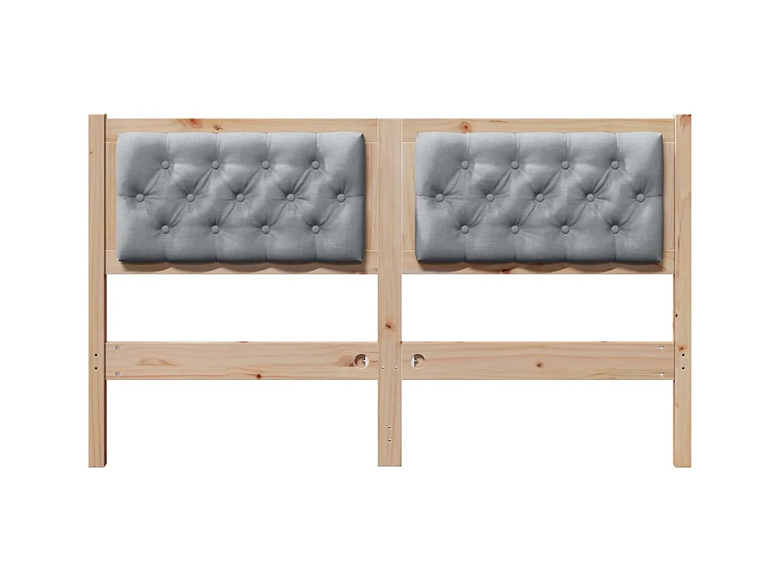 Cabecero Otro Marrón y gris claro 140 cm Madera maciza de pino