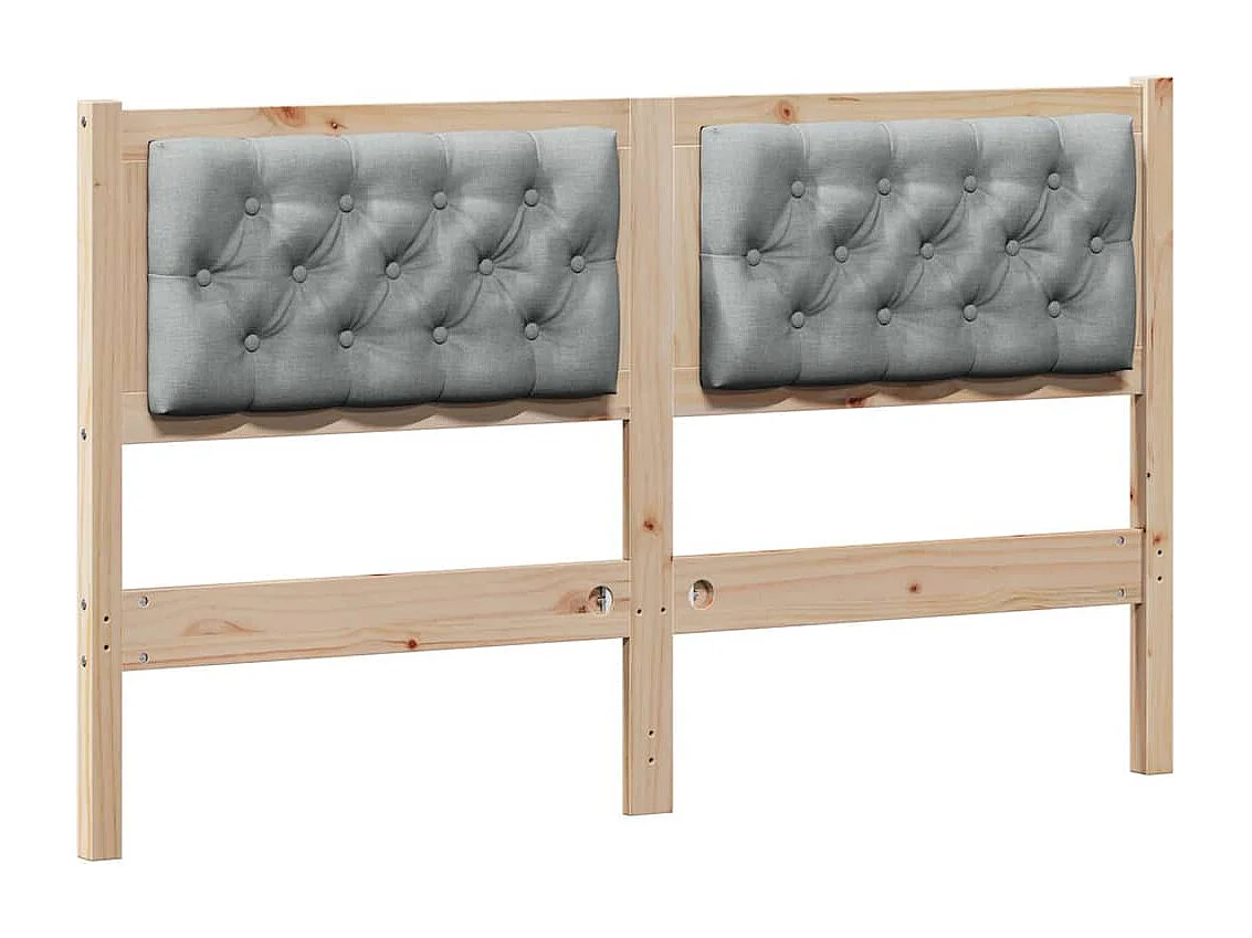 Cabeceira Marrom e cinza claro 140 cm Madeira de pinho maciça