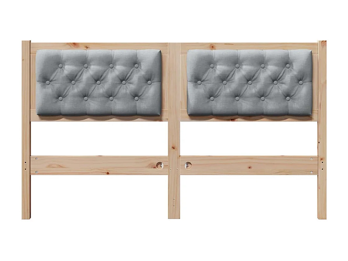 Cabeceira Marrom e cinza claro 140 cm Madeira de pinho maciça