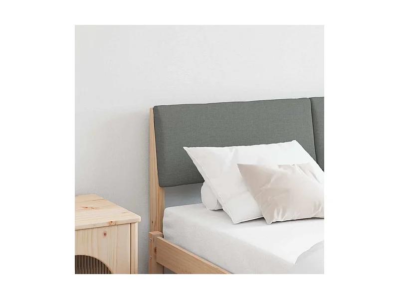Tête de lit capitonnée Gris foncé 135 cm Pin massif
