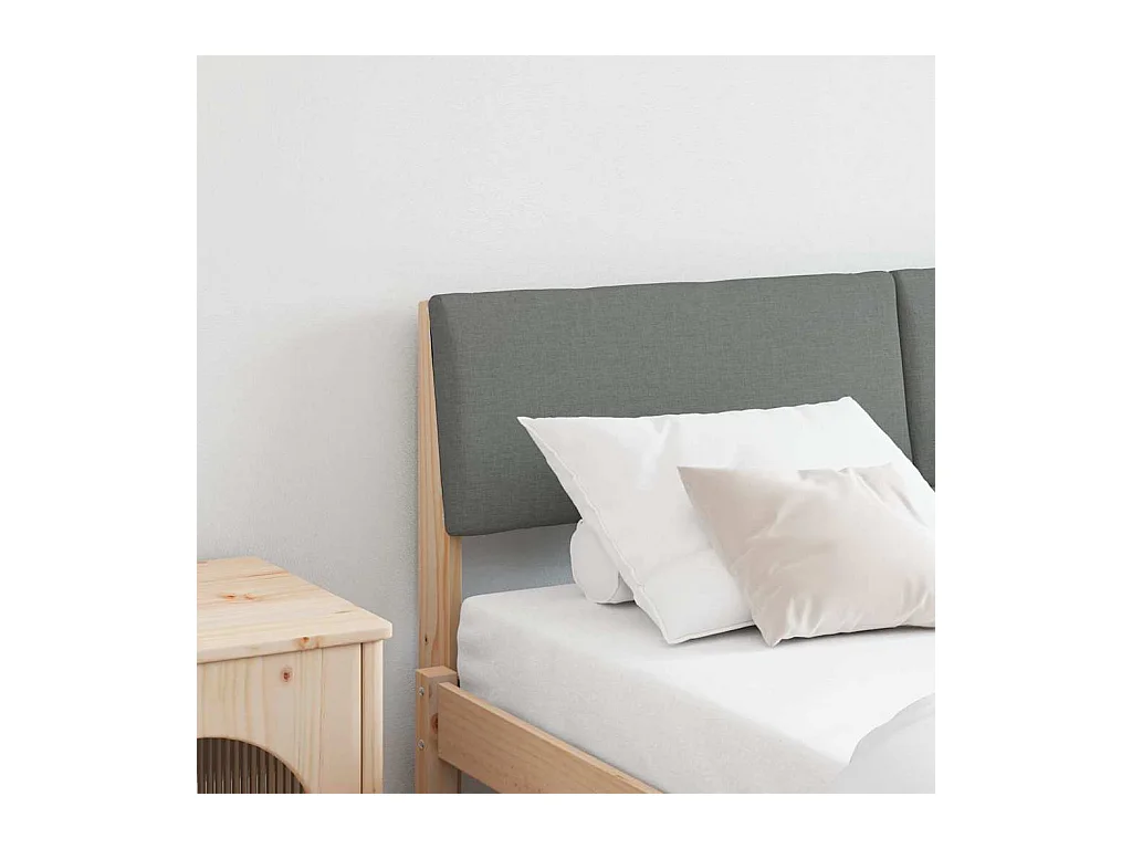 Tête de lit capitonnée Gris foncé 135 cm Pin massif