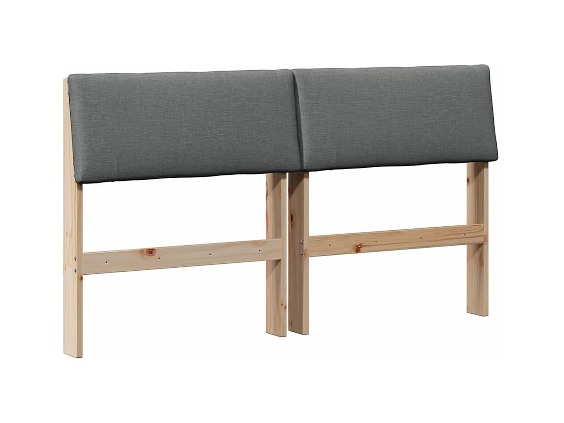 Tête de lit capitonnée Gris foncé 135 cm Pin massif