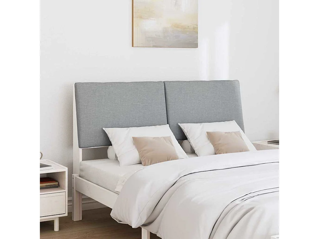 Cabeceira estofada Cinzento-claro 140 cm