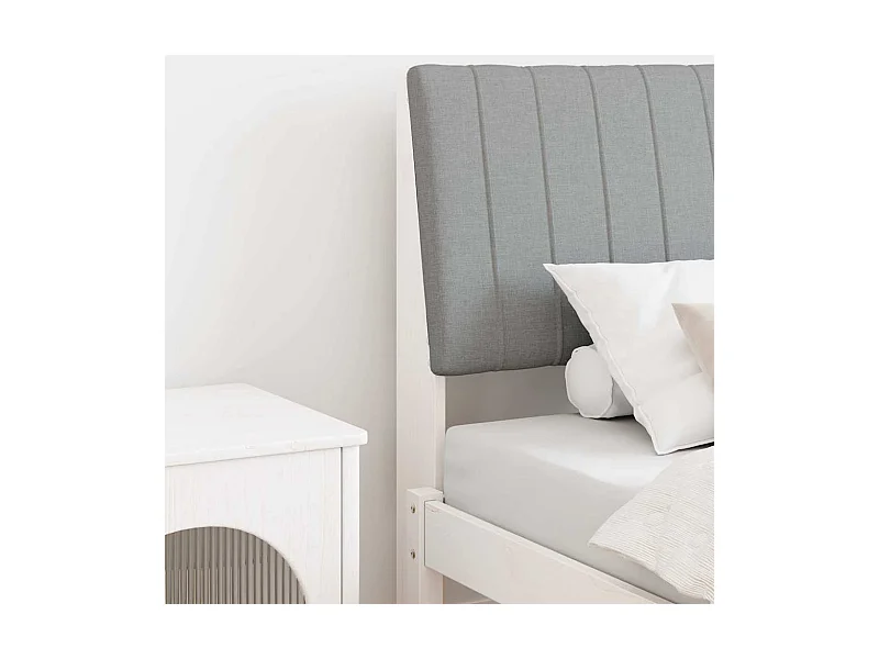 Tête de lit capitonnée Gris clair 90 cm Pin massif
