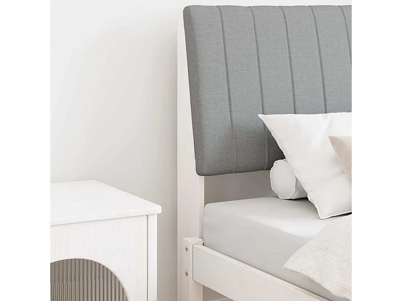 Cabeceira estofada Cinzento-claro 90 cm