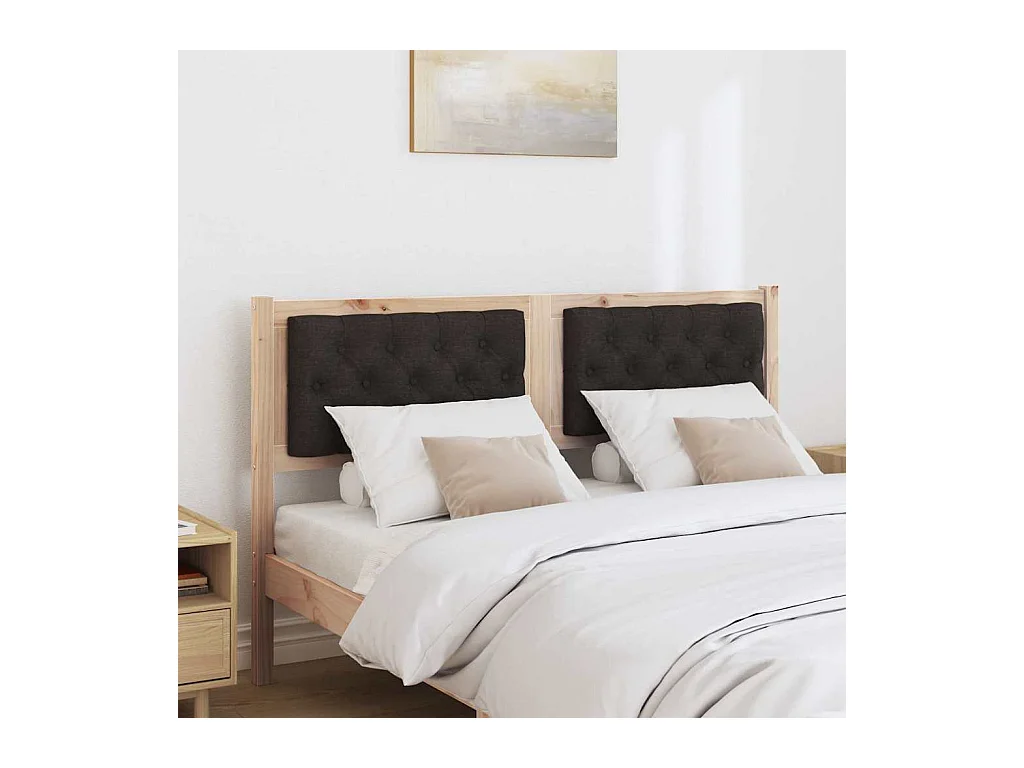 Cabeceira Castanho e preto 150 cm Madeira de pinho maciça