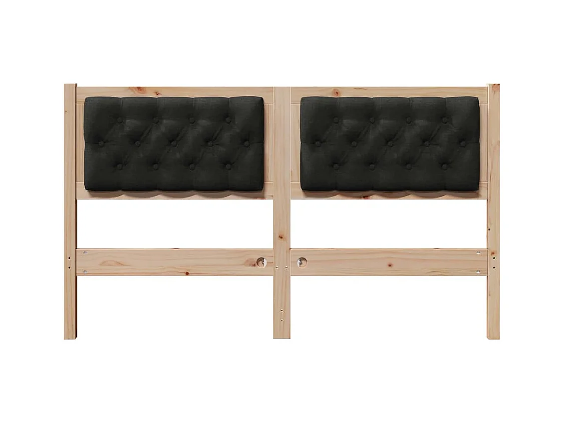 Cabeceira Castanho e preto 150 cm Madeira de pinho maciça