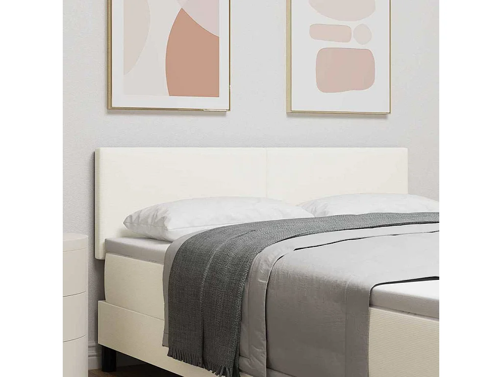 Tête de lit LED avec des lumières à LED Crème 144 cm tissu