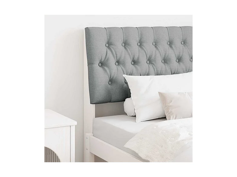 Tête de lit capitonnée Gris clair 90 cm Pin massif