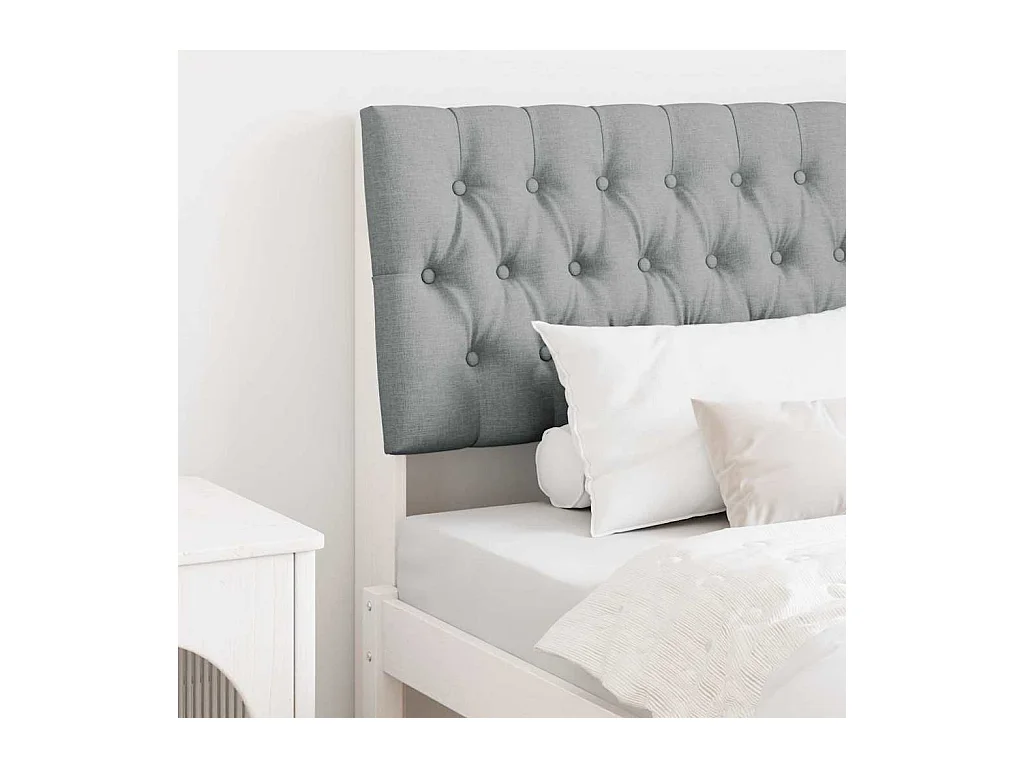 Tête de lit capitonnée Gris clair 90 cm Pin massif