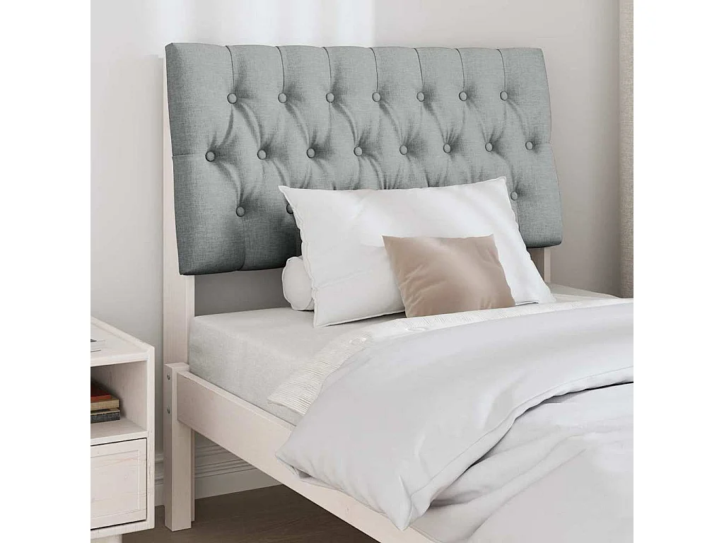 Cabeceira estofada Cinzento-claro 90 cm
