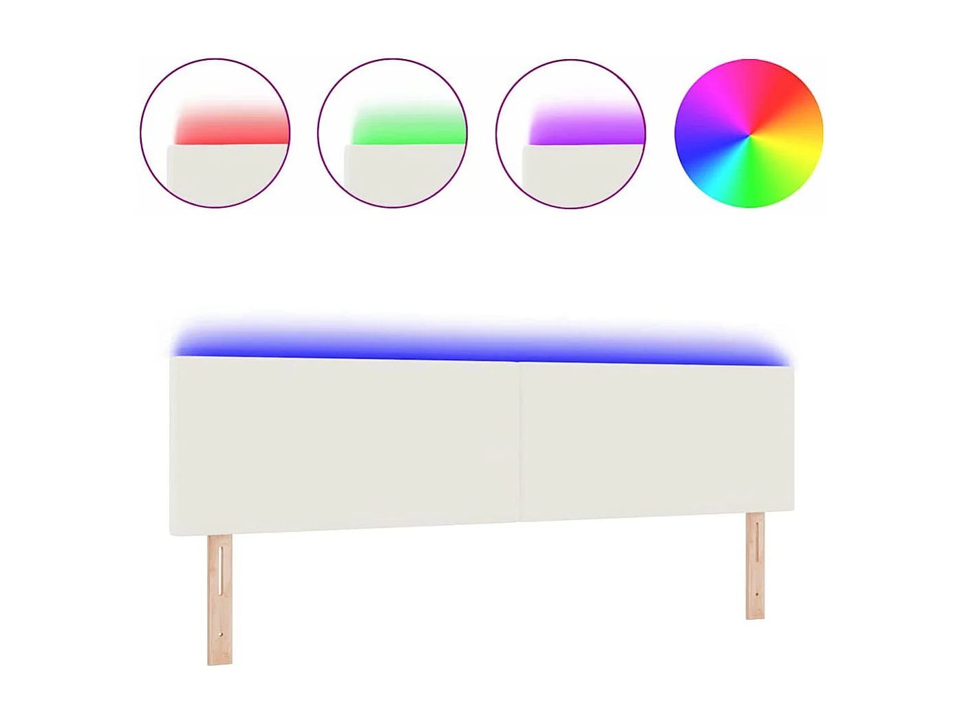 Tête de lit LED avec des lumières à LED Crème 180 cm tissu