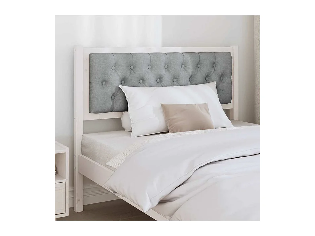 Tête de lit Autre Blanc et gris clair 100 cm Bois massif en pin
