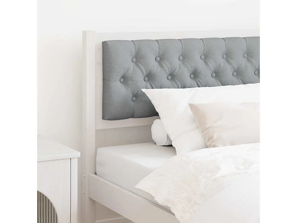 Cabeceira Branco e cinza claro 100 cm Madeira de pinho maciça