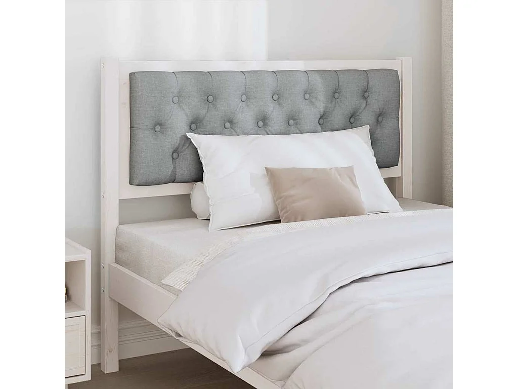 Cabeceira Branco e cinza claro 100 cm Madeira de pinho maciça