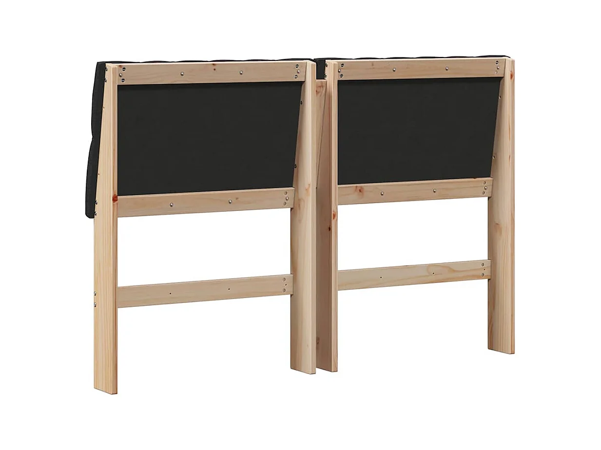 Cabecero tapizado Negro 160 cm Madera de pino macizo