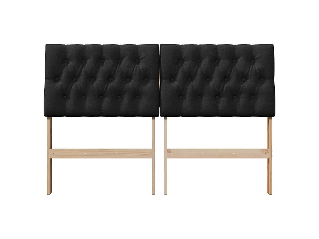 Tête de lit capitonnée Noir 160 cm Pin massif
