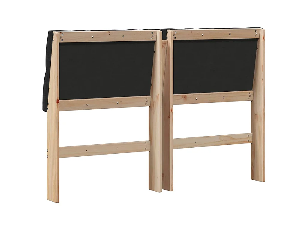 Tête de lit capitonnée Noir 160 cm Pin massif