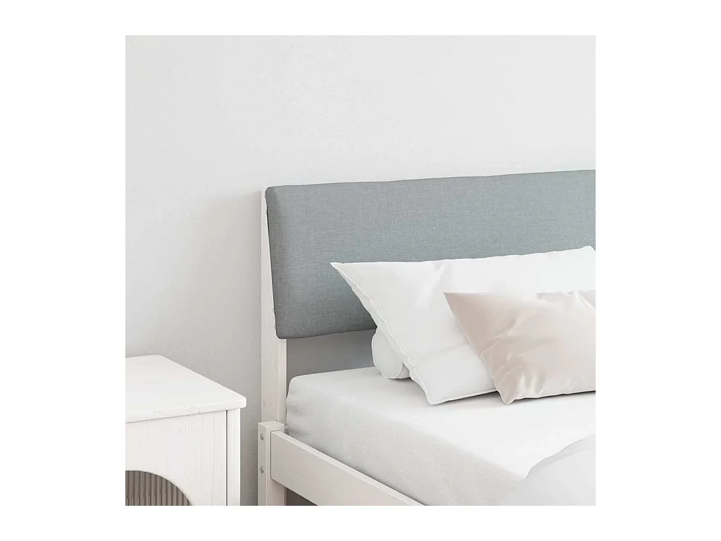 Cabecero tapizado Gris Claro 200 cm Madera de pino macizo
