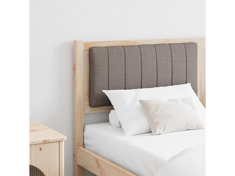 Cabecero tapizado Marrón 160 cm Madera de Pino Sólido y Tela