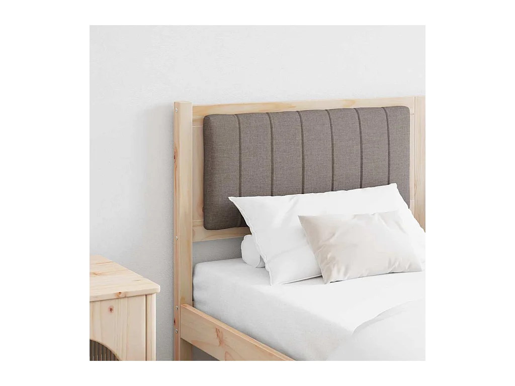Cabecero tapizado Marrón 160 cm Madera de Pino Sólido y Tela