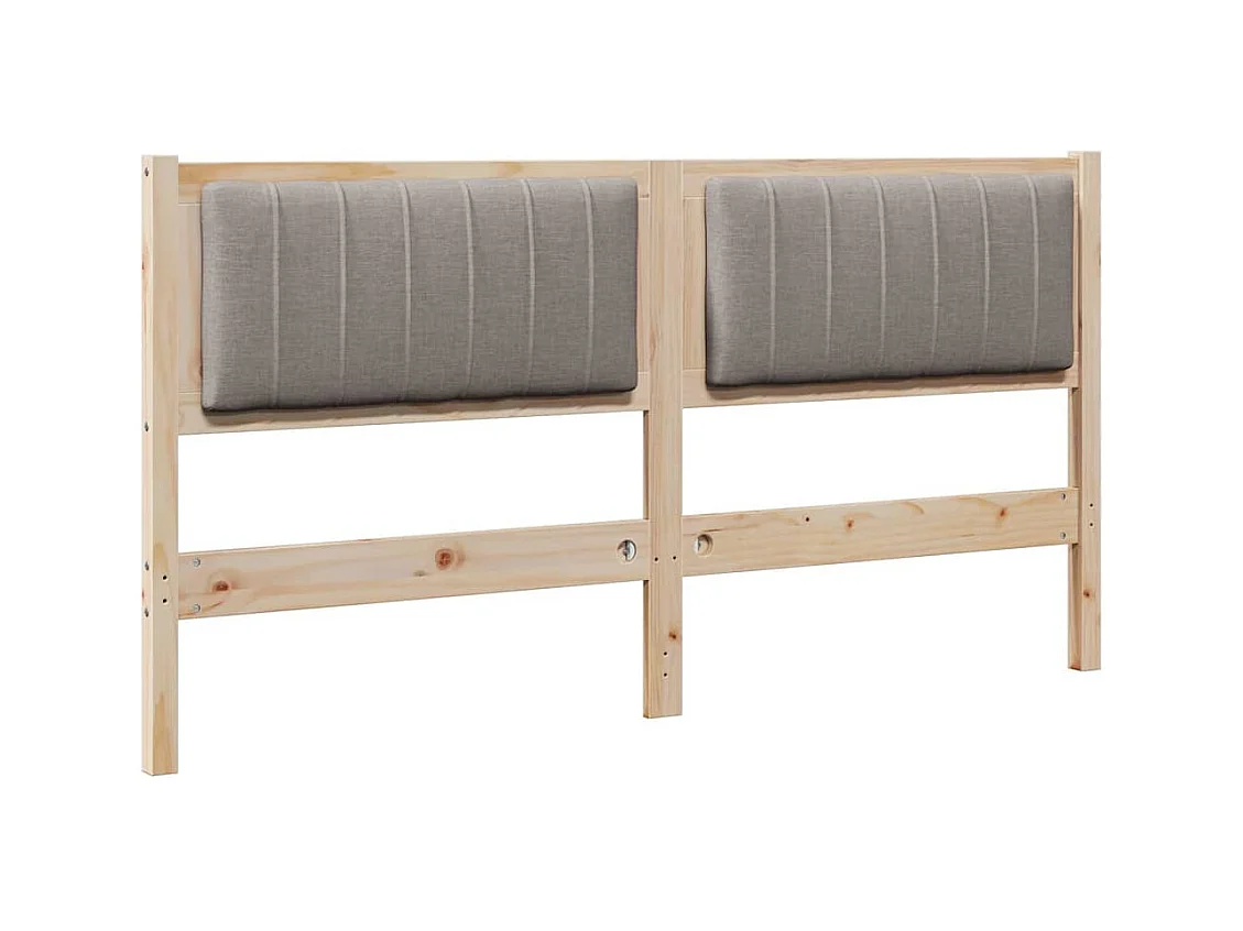 Cabecero tapizado Marrón 160 cm Madera de Pino Sólido y Tela