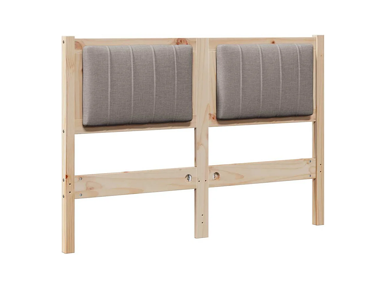 Cabecero tapizado Marrón 120 cm Madera de Pino Sólido y Tela