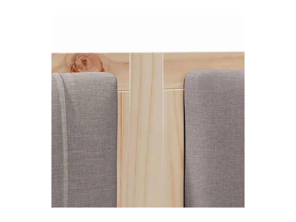 Cabecero tapizado Marrón 120 cm Madera de Pino Sólido y Tela