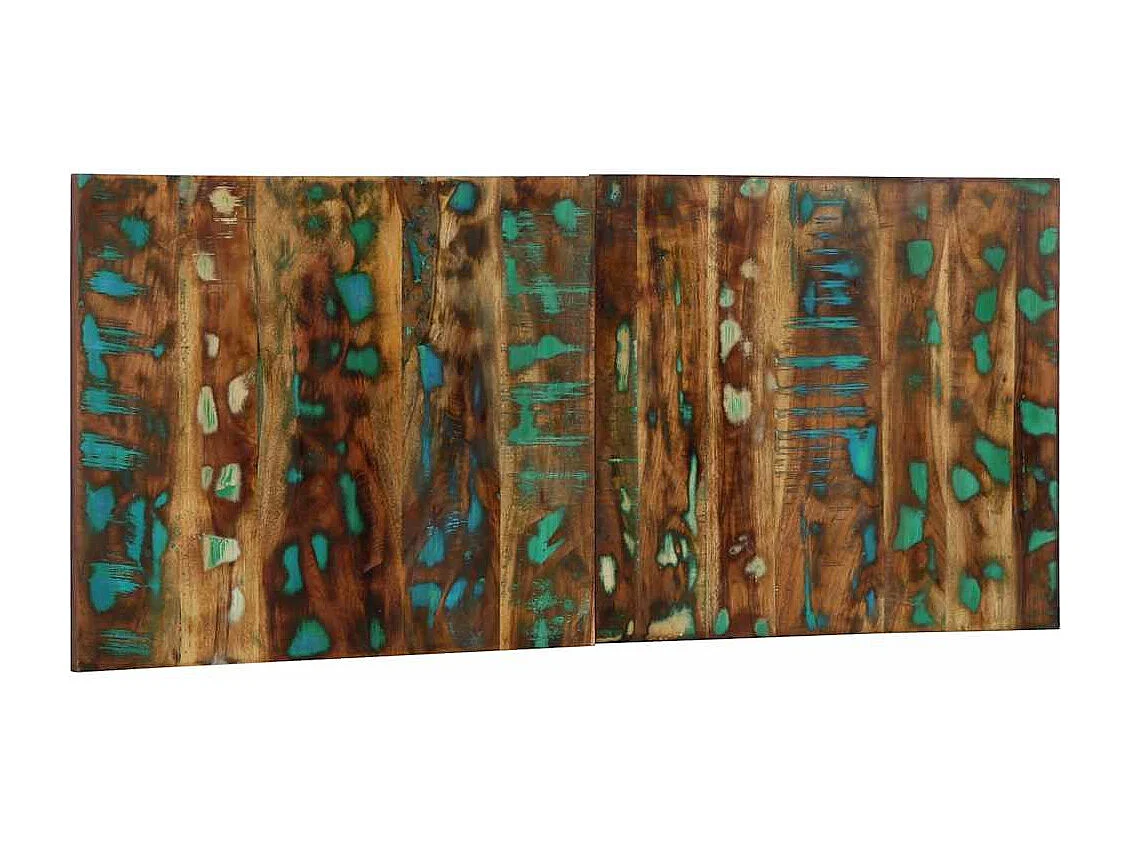 Tête de lit multicolore 120 cm bois massif récupération