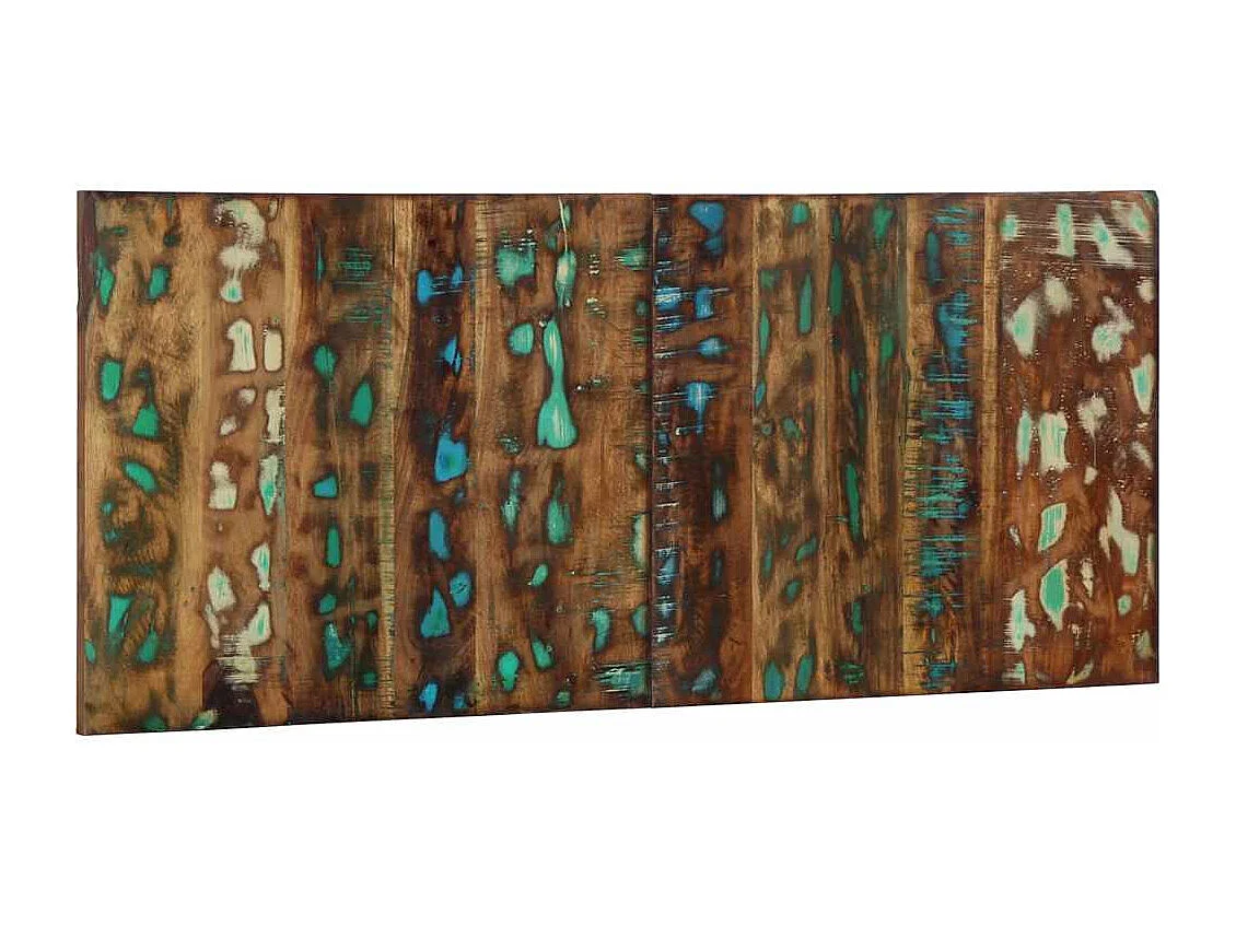 Tête de lit multicolore 120 cm bois massif récupération