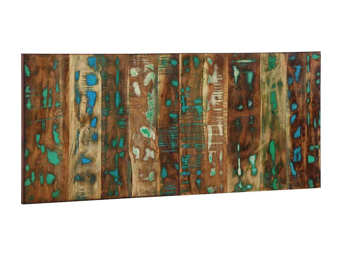 Tête de lit multicolore 120 cm bois massif récupération