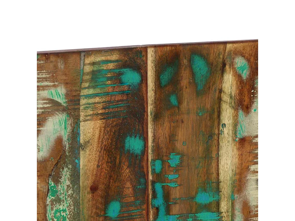 Tête de lit multicolore 120 cm bois massif récupération