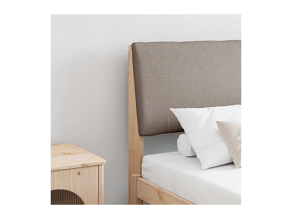 Tête de lit capitonnée Taupe 180 cm Pin massif