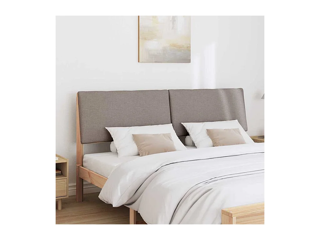 Tête de lit capitonnée Taupe 180 cm Pin massif