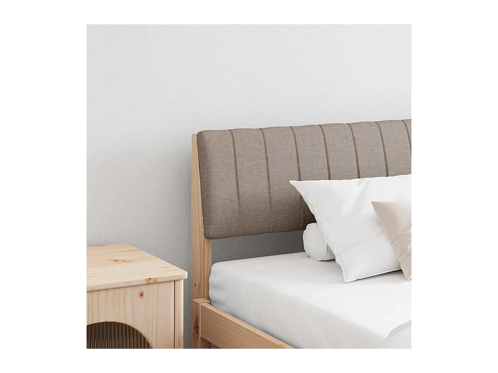 Cabecero tapizado Taupé 200 cm Madera de pino macizo