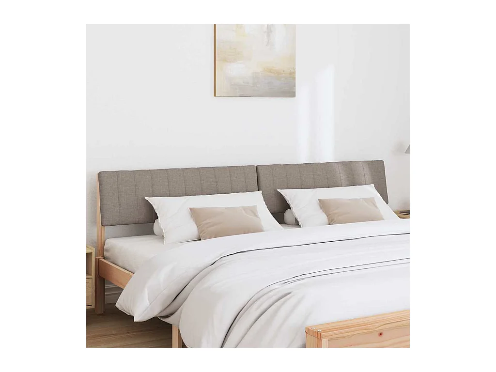 Cabecero tapizado Taupé 200 cm Madera de pino macizo