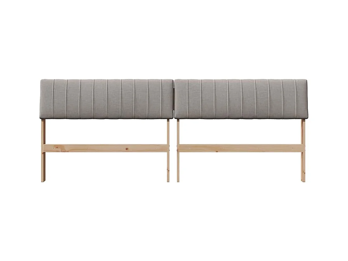 Cabecero tapizado Taupé 200 cm Madera de pino macizo