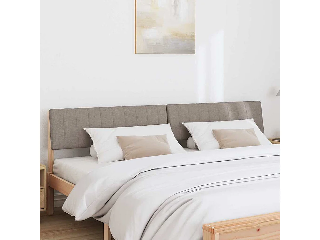 Tête de lit capitonnée Taupe 200 cm Pin massif