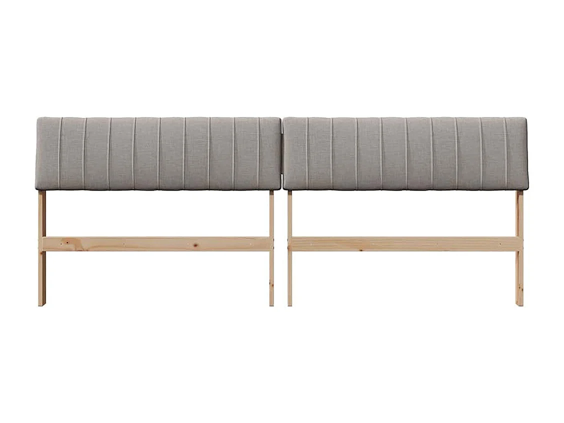 Tête de lit capitonnée Taupe 200 cm Pin massif