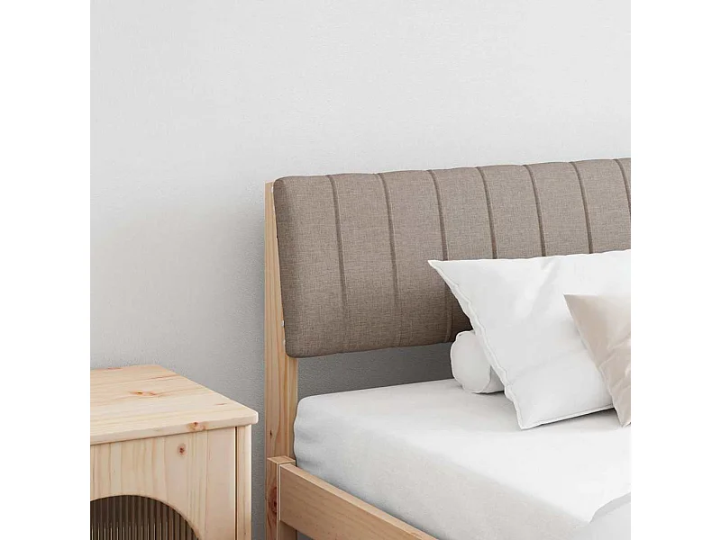 Cabecero tapizado Taupé 200 cm Madera de pino macizo