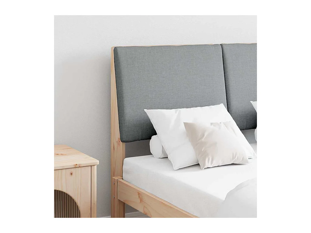 Cabeceira estofada Cinzento-claro 135 cm