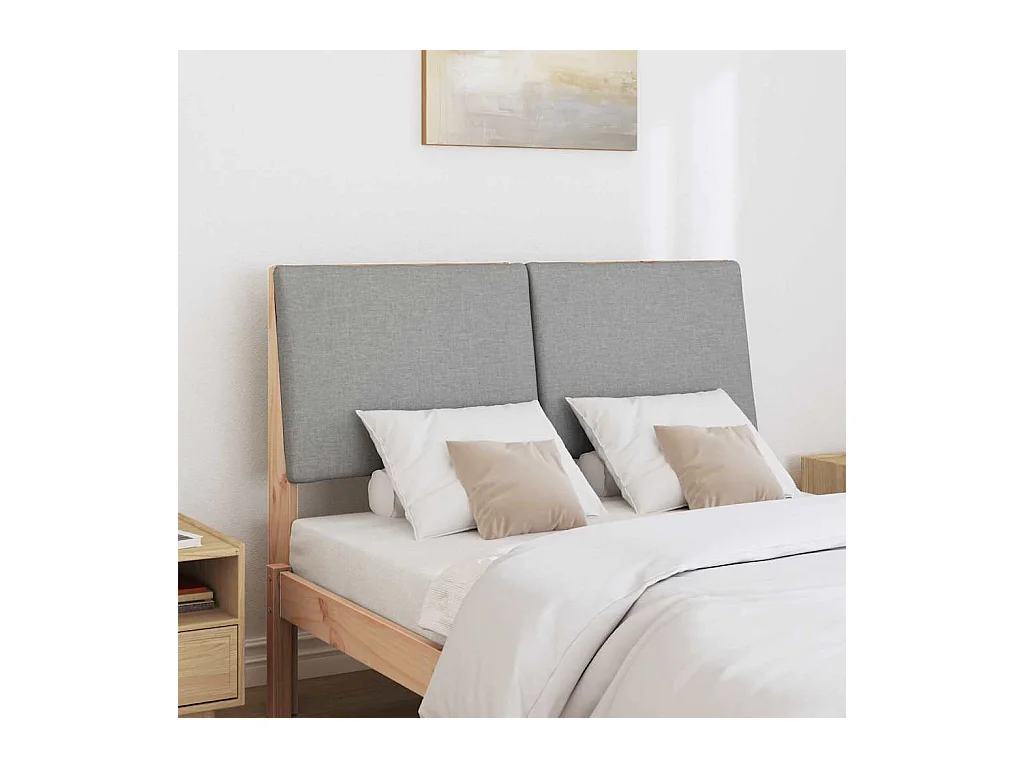 Cabeceira estofada Cinzento-claro 135 cm