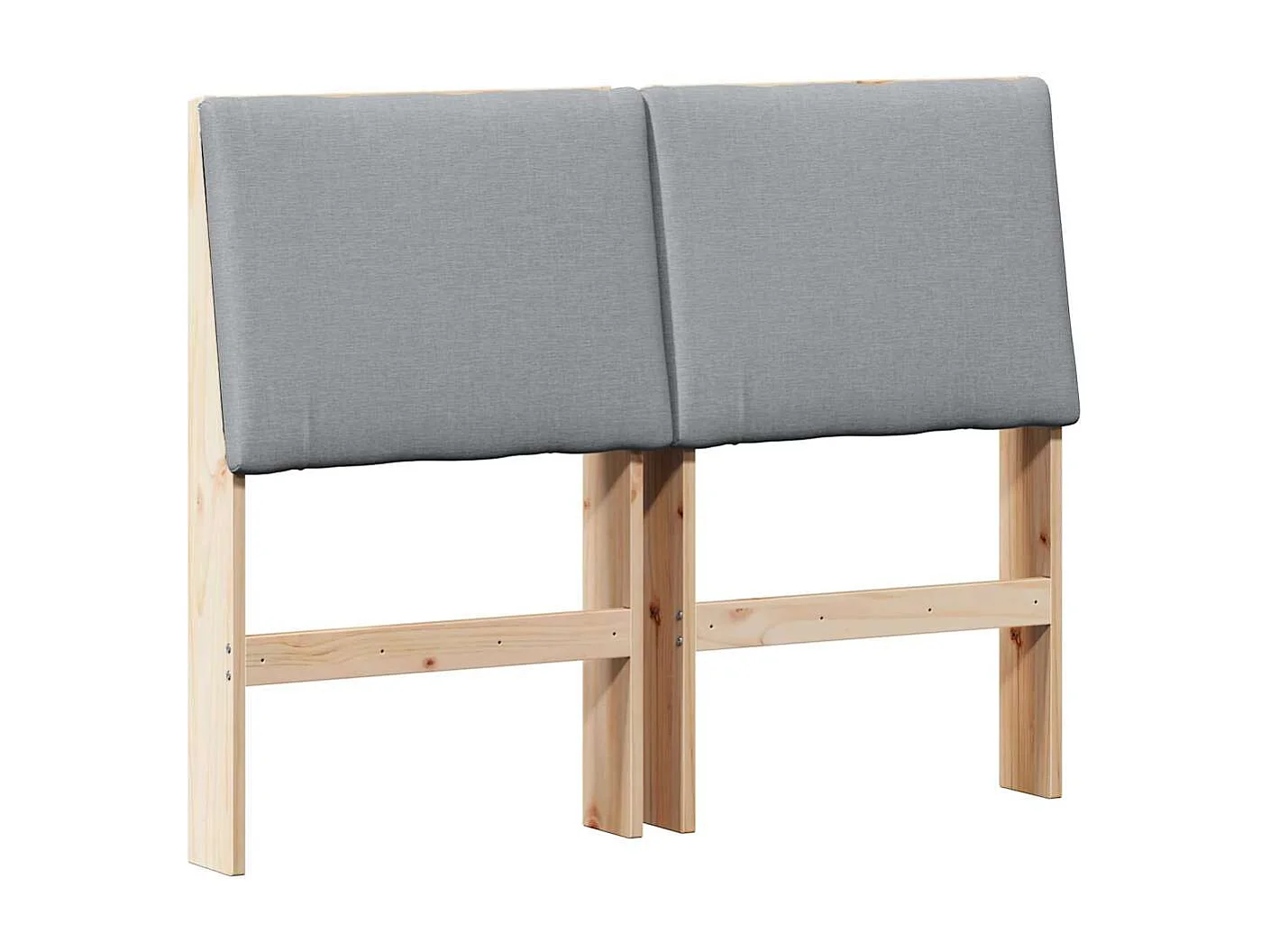 Tête de lit capitonnée Gris clair 135 cm Pin massif