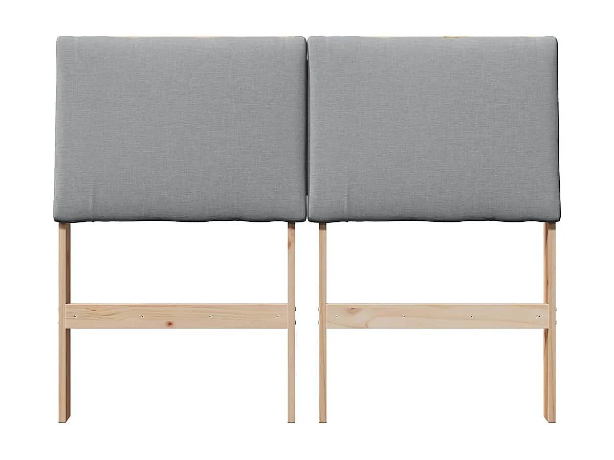 Tête de lit capitonnée Gris clair 135 cm Pin massif