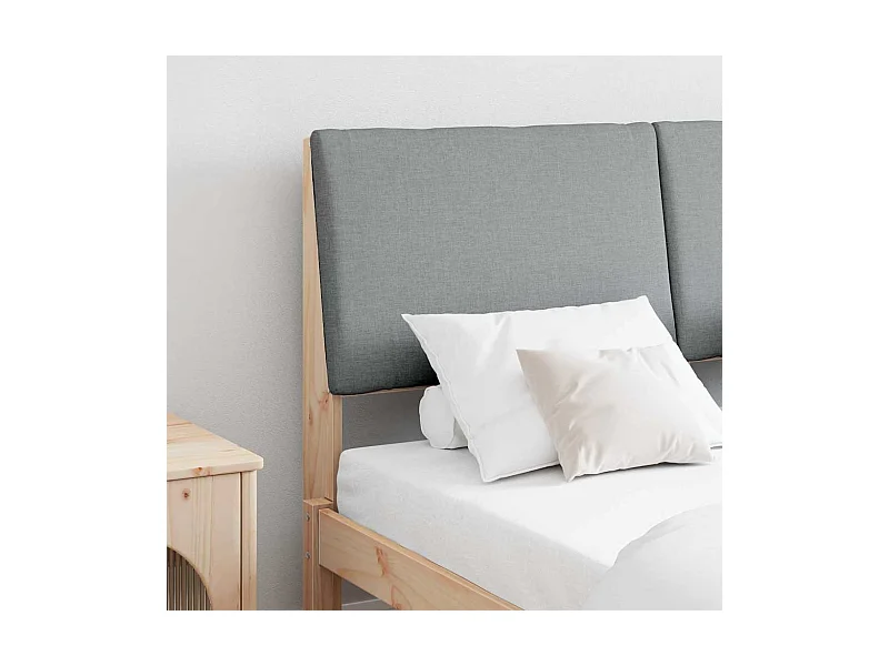 Tête de lit capitonnée Gris clair 150 cm Pin massif
