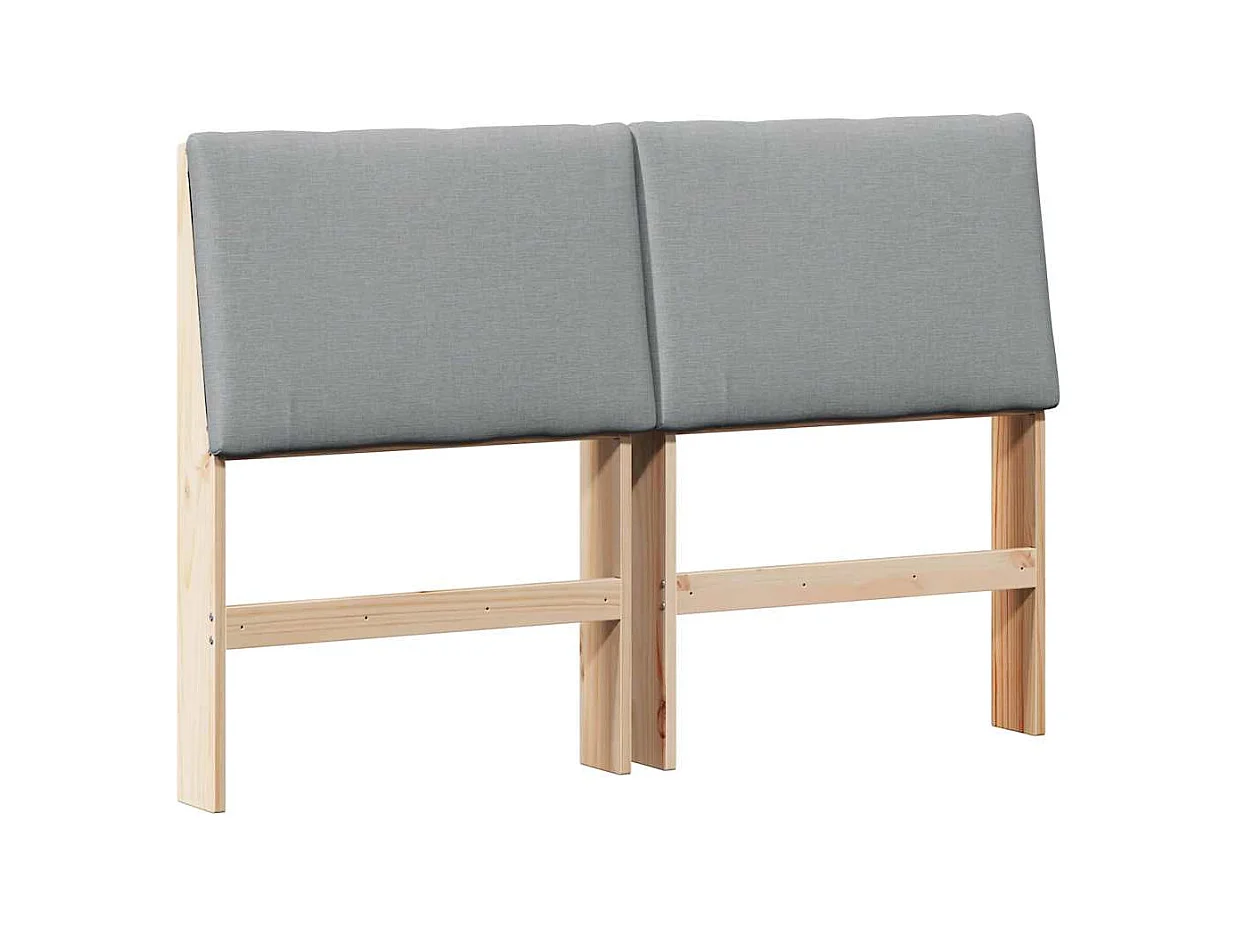 Cabecero tapizado Gris Claro 150 cm Madera de pino macizo