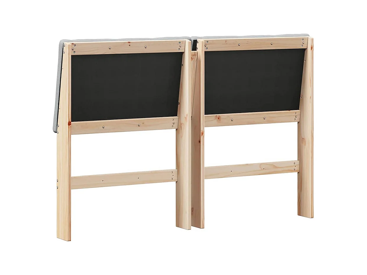 Cabecero tapizado Gris Claro 150 cm Madera de pino macizo