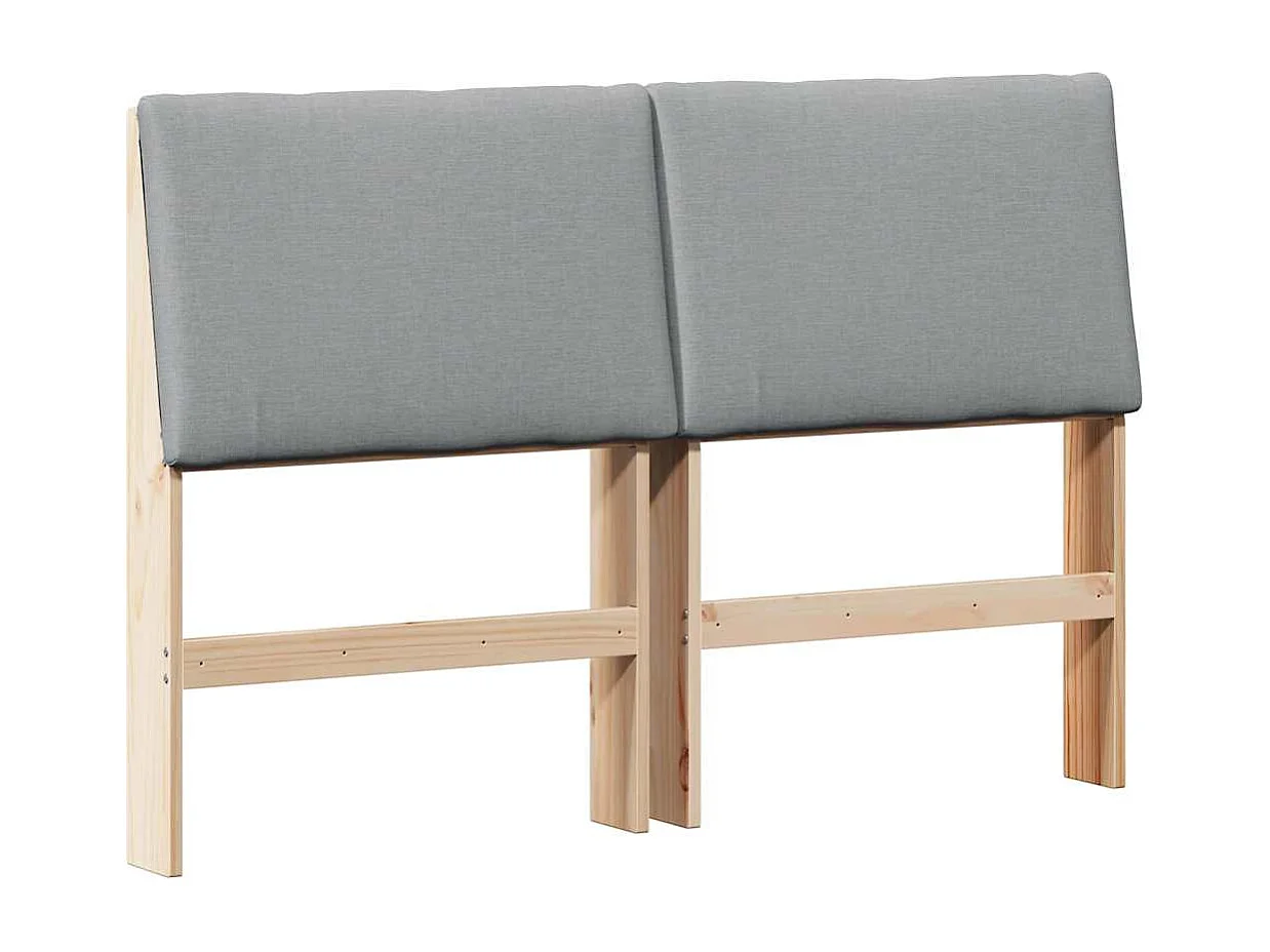Tête de lit capitonnée Gris clair 150 cm Pin massif