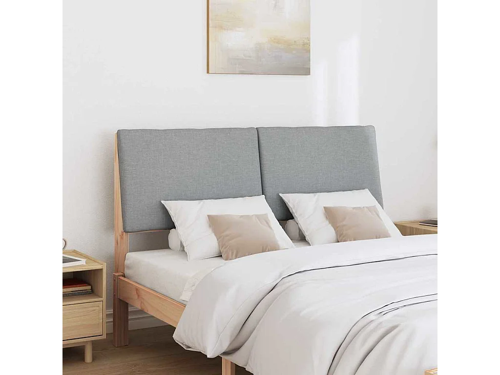 Tête de lit capitonnée Gris clair 150 cm Pin massif